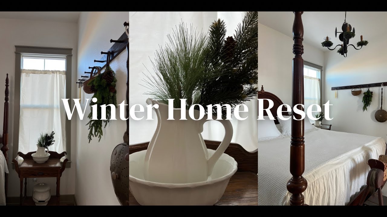 Intentional Living Home Reset | Winter Decorating~Yard Cleanup~No Sew Curtains~Cooking~Mail Station
