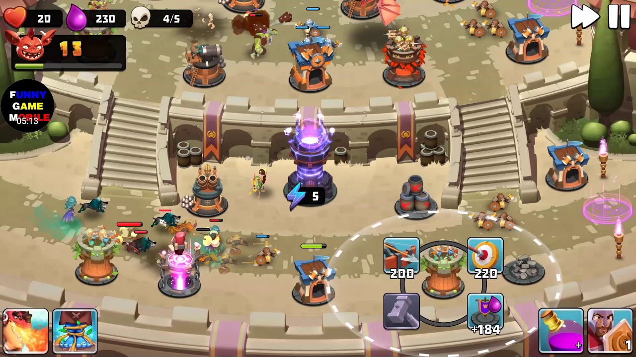 FGMobile - Castle Creeps TD: Chapter 45 - Level 180 - The Best Defense ( Without Sentinel )