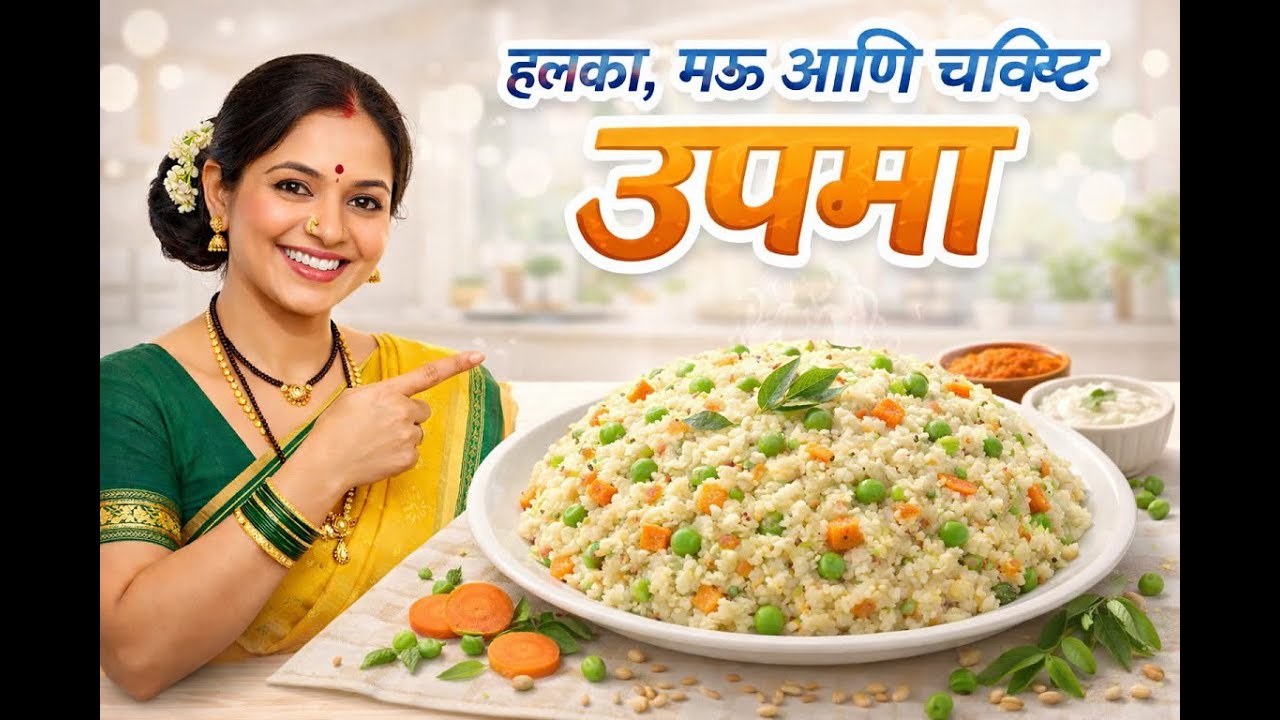 हलका, मऊ आणि चविष्ट उपमा  |  #marathi #upma #deliciousfood