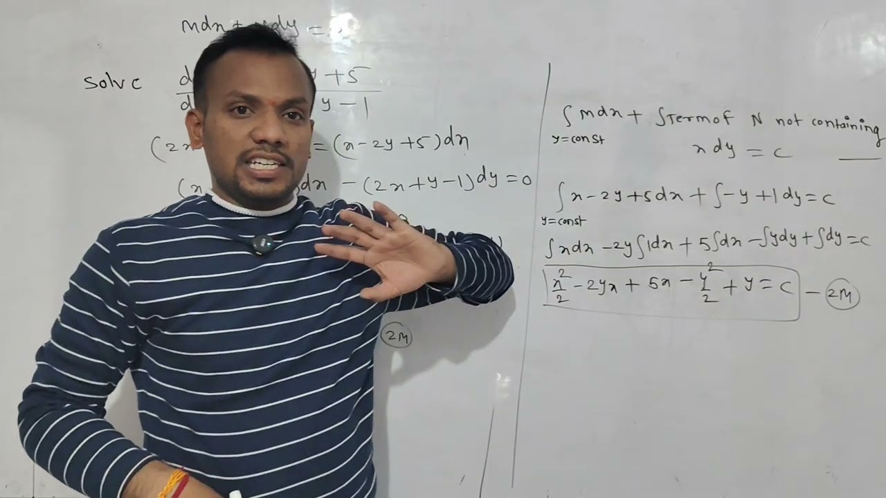 Engineering maths-2 Differential Equations Example of Non-Exact