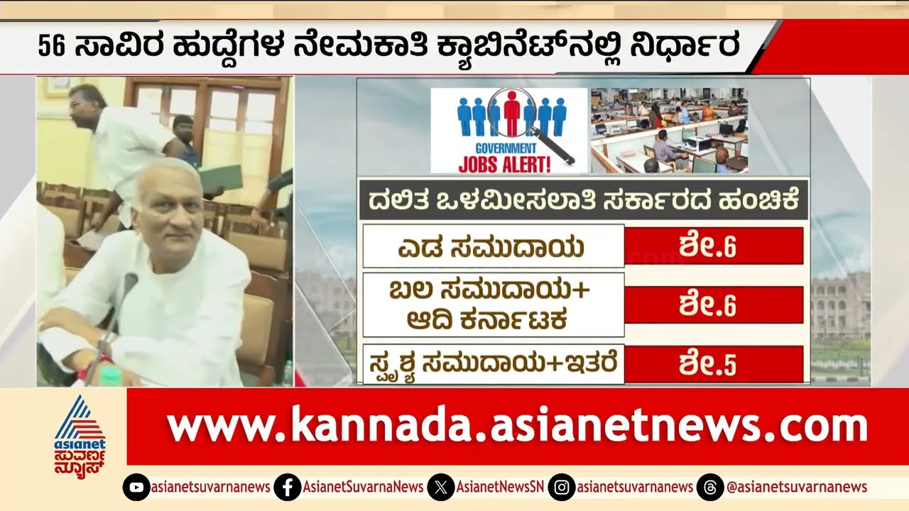 ಕ್ಲೈಮಾಕ್ಸ್ ಹಂತಕ್ಕೆ ಬಂತಾ ಒಳಮೀಸಲಾತಿ ಕದನ? ಸಂಪುಟ ಸಭೆಯತ್ತ ಎಲ್ಲರ ಚಿತ್ತ | Internal Reservation |Recruitment