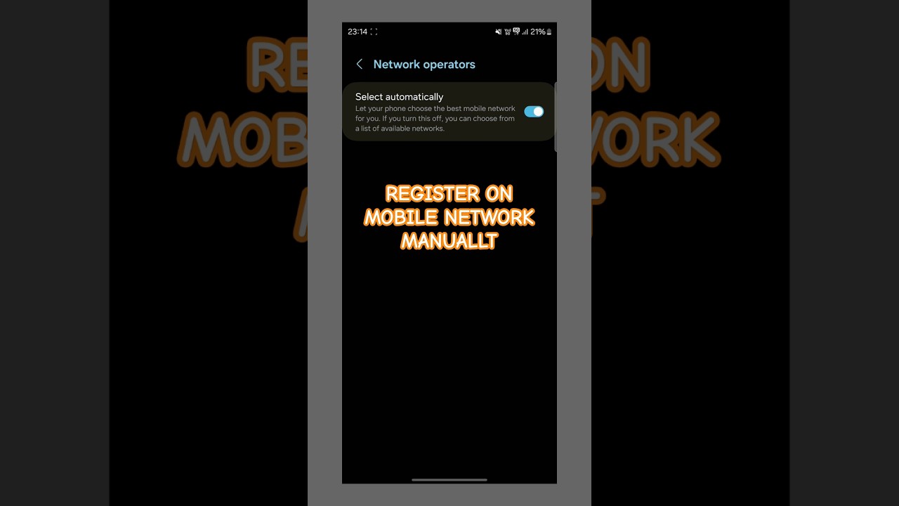 How to register on a mobile network manually 📱📲 
