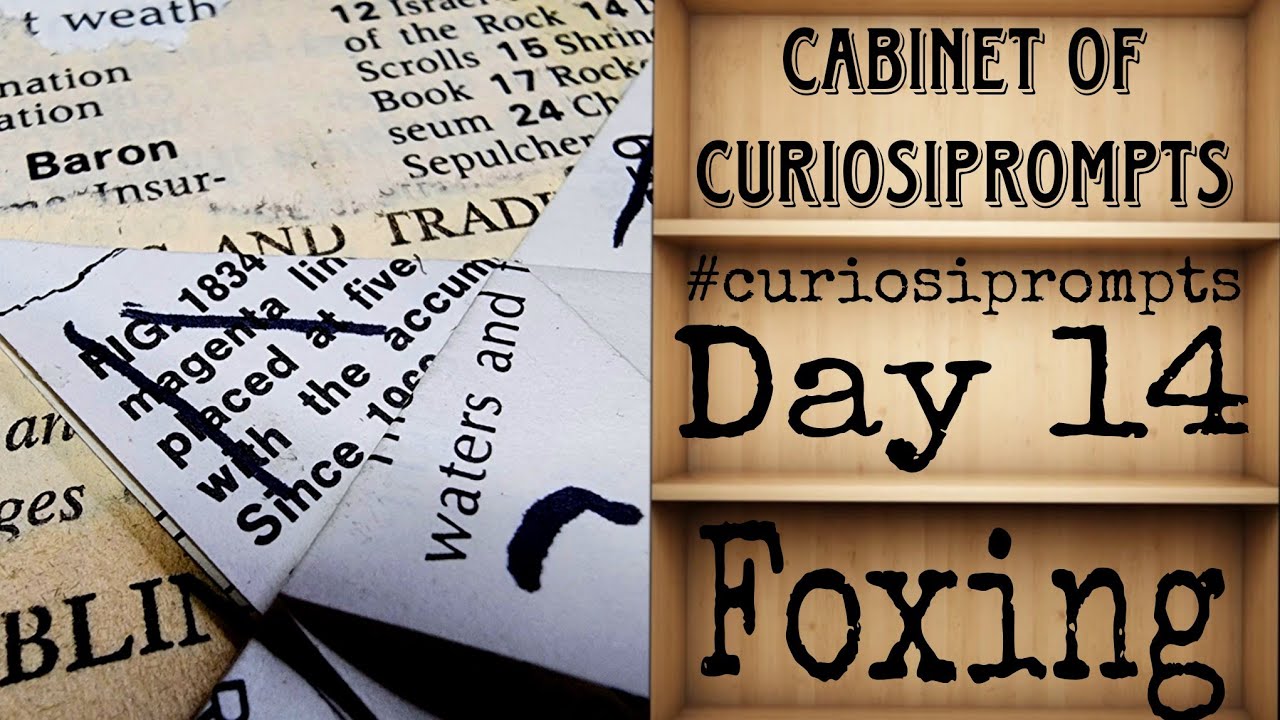 #curiosiprompts - Day 14 - Foxing - Cabinet of Curiosiprompts - Mixed Media Tag 