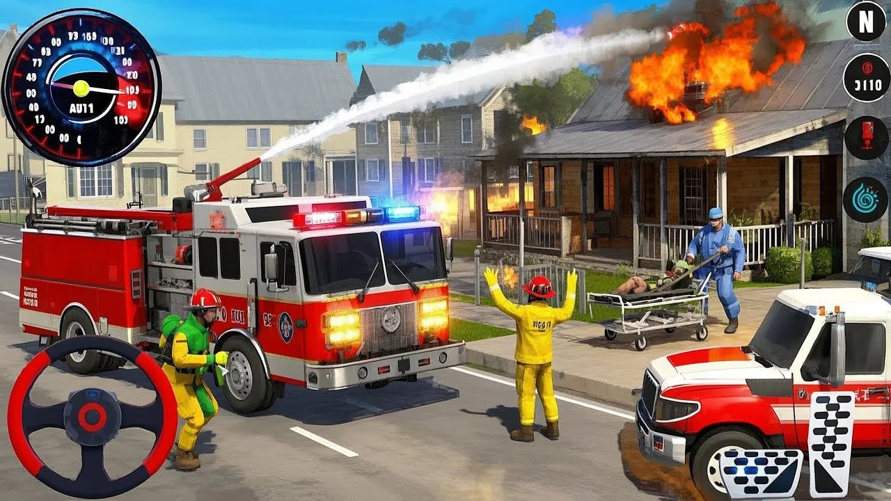 🚒 Fire Truck City Rescue Simulator 3D &ndash; Emergency US 911 Firefighter Driving Game | Android Gameplay