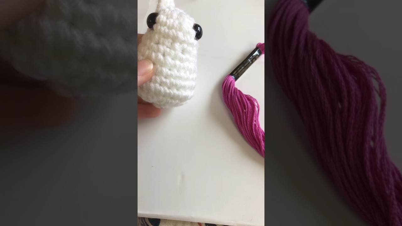 Adding a nose to the little bunny. 