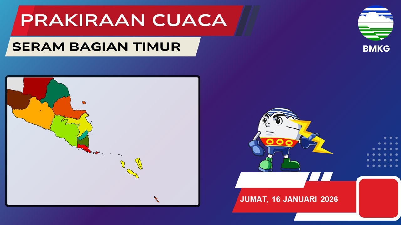 Prakiraan Cuaca Kabupaten Seram Bagian Timur Esok Hari, 16 Januari 2026