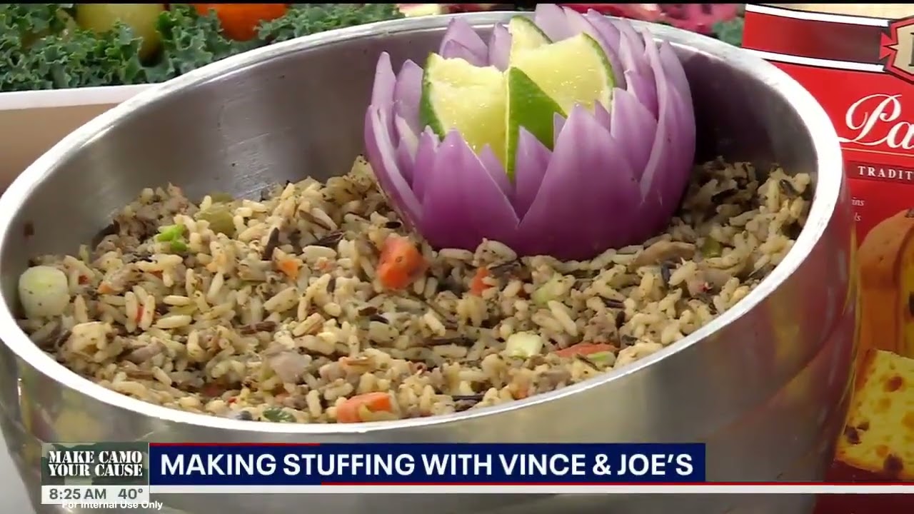 Making Stuffing with Vince & Joe's on Fox 2