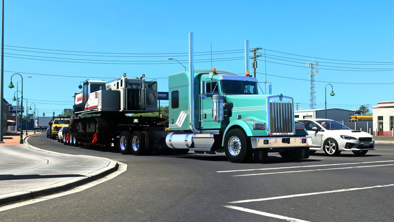 American Truck Simulator Hauling Oversized Crane 111,518 LOAD!!!