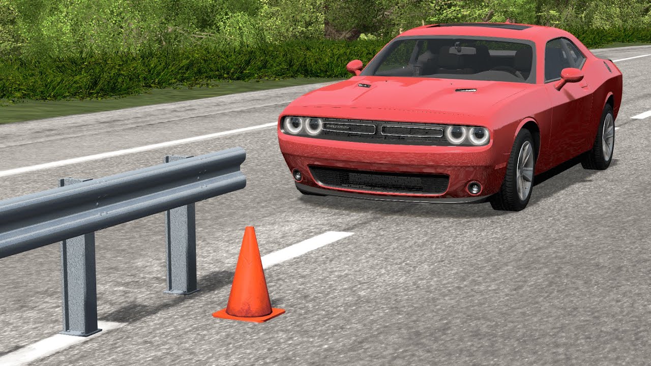 Cars vs Guardrail &ndash; BeamNG.Drive