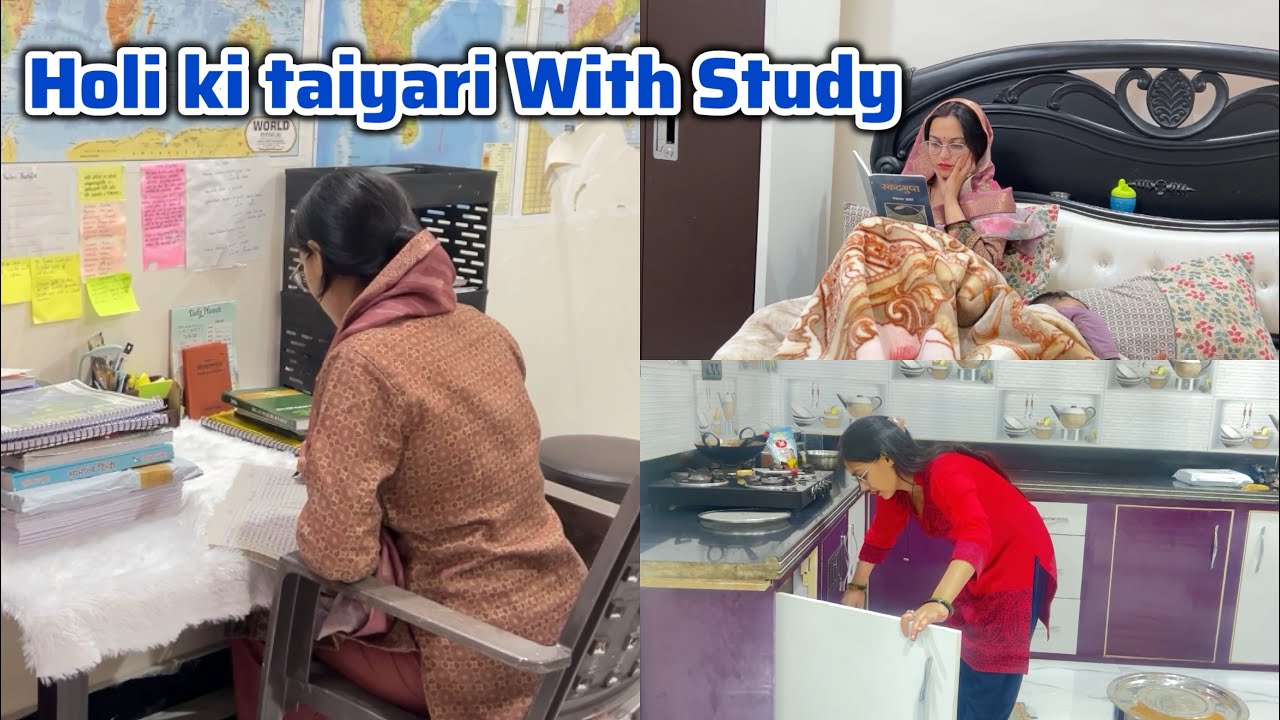 Holi Ki Tayari With Study | Festival Prep + UPSC Study Vlog