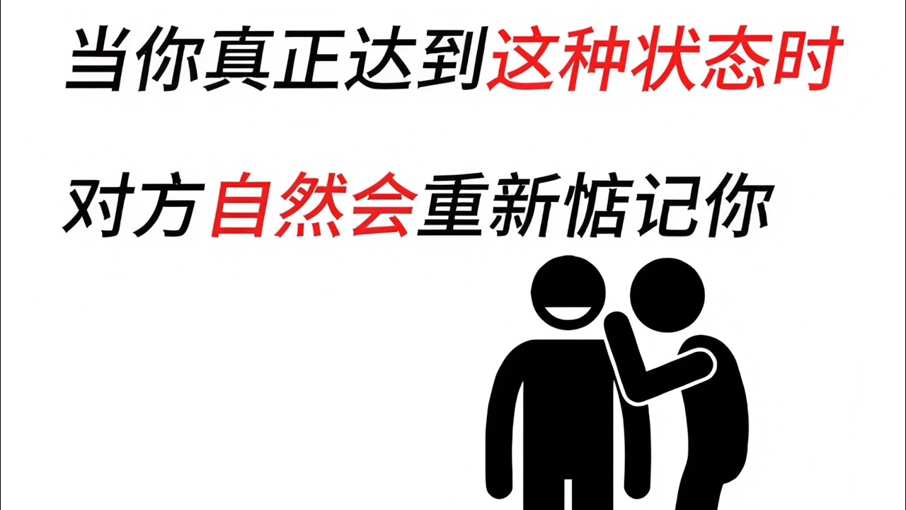当你真正达到一种内心安定、生活充盈的状态，对方自然会重新惦记你。