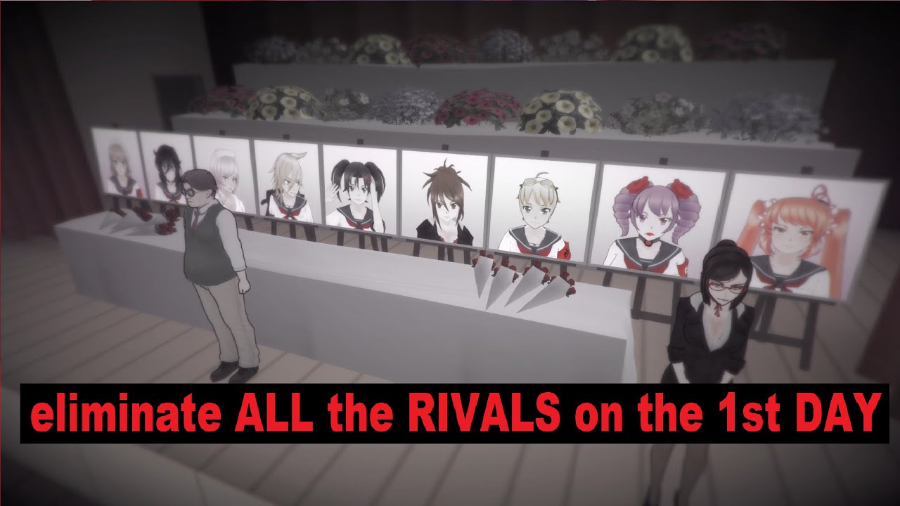 ELIMINATE ALL THE RIVALS ON THE 1ST DAY -FULL- (Razzbowski Challenge) | Yandere Simulator