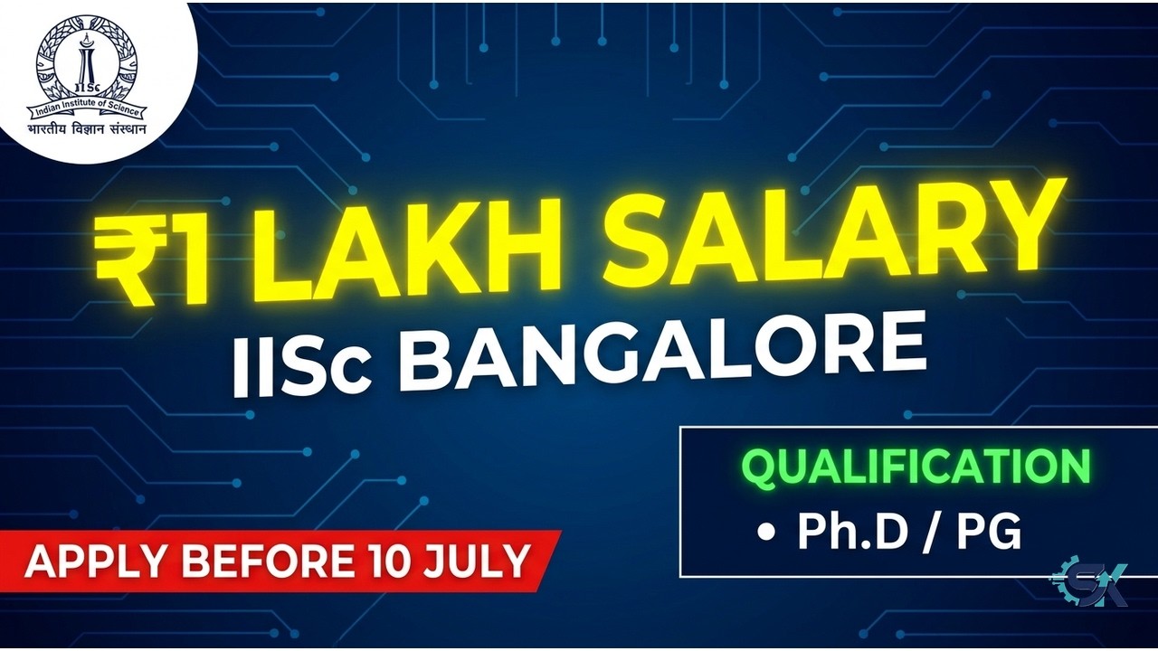 Karnataka Govt Job 2026 📢 | IISc Bangalore Vacancy | PhD/PG | Apply Online