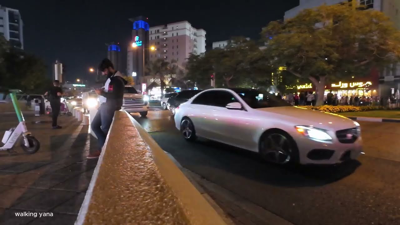 Dubai Night Street City Sounds Ambience asmr al rigga road