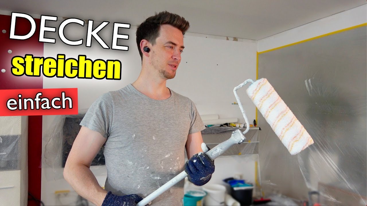 Rigips Decke streichen | 40qm Wohnzimmerdecke