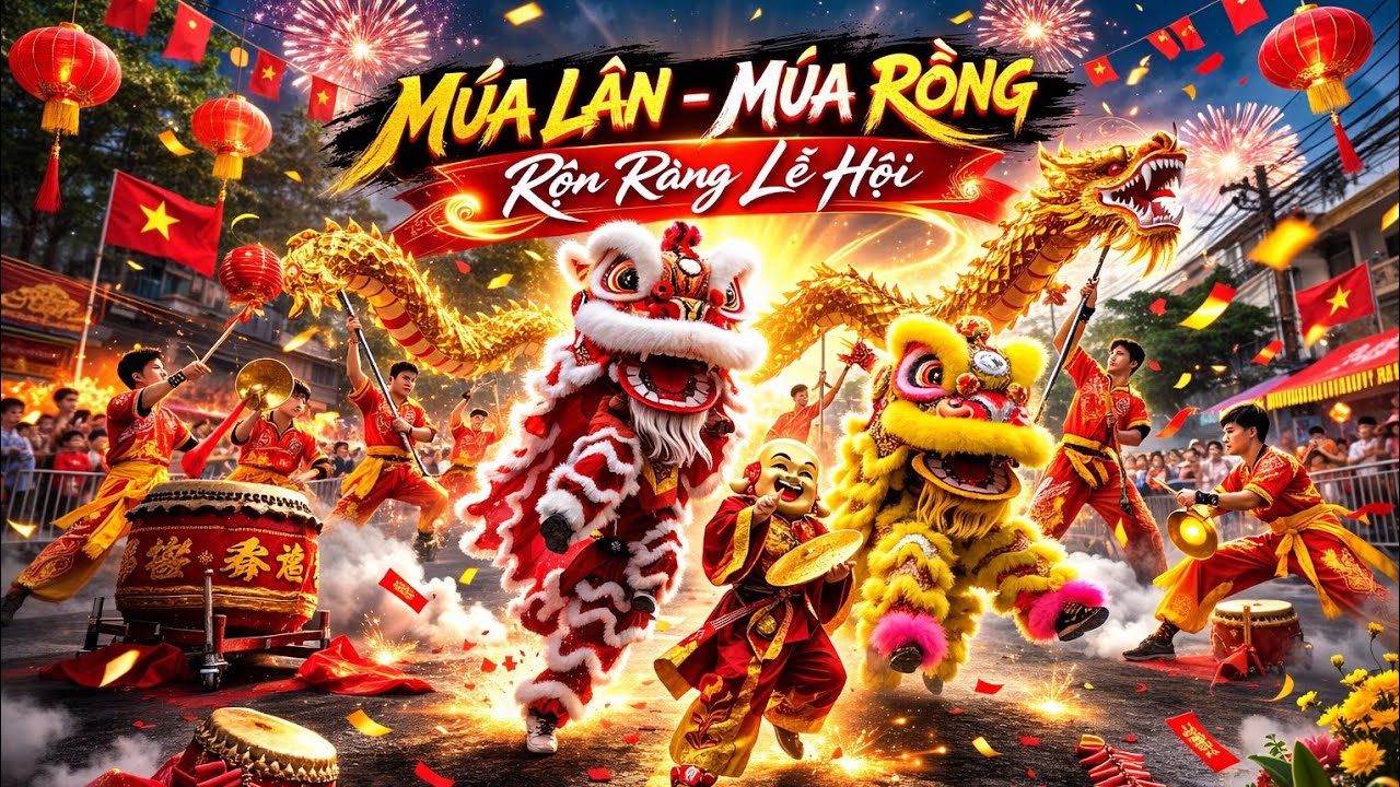Đoàn Tân Hoa Đường múa lân múa rồng cúng chùa Bà Thiên Hậu - Múa Lân 2026