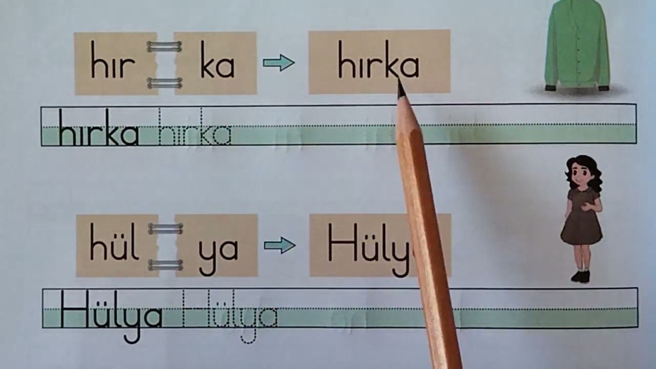 1. sınıf ilkokuma yazma kitabı 2. kitap sayfa 168-177 h-H sesini öğreniyoruz.