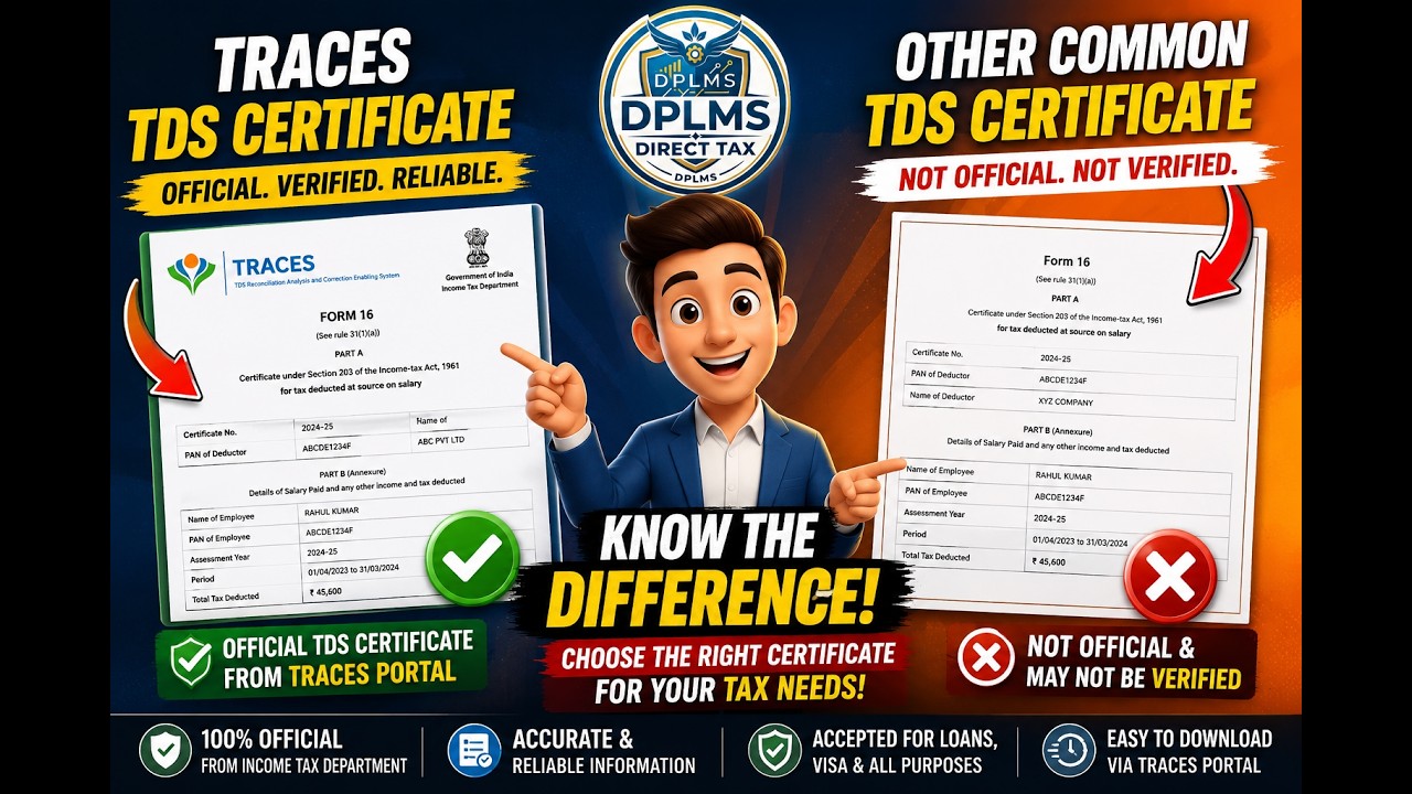 TDS Certificate | TRACES Portal Made Easy | DPLMS Direct Tax
