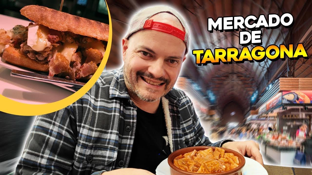 Probando COMIDA del MERCADO CENTRAL DE TARRAGONA *Parada de carne Me hace Bocadillo a medida 😱 *
