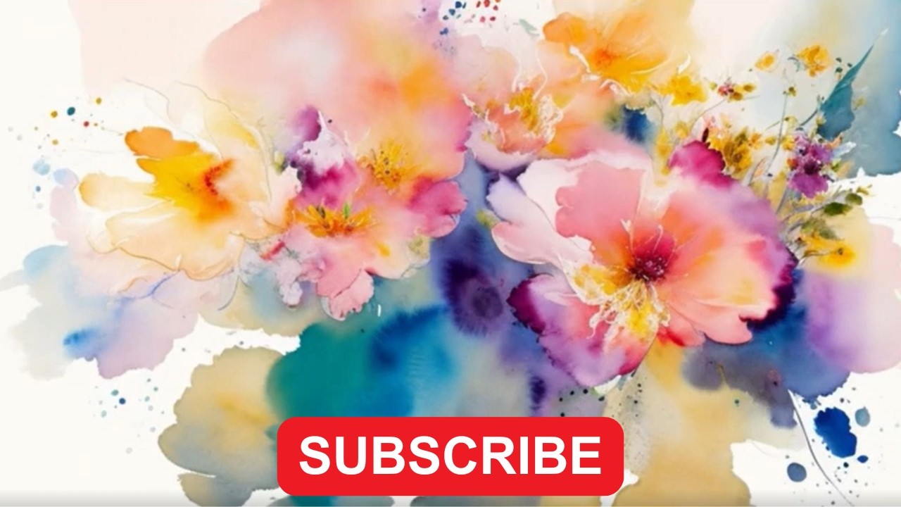 Floral Watercolour TV Screensaver – TV Wallpaper – 1 Hour – No Music, No Sound