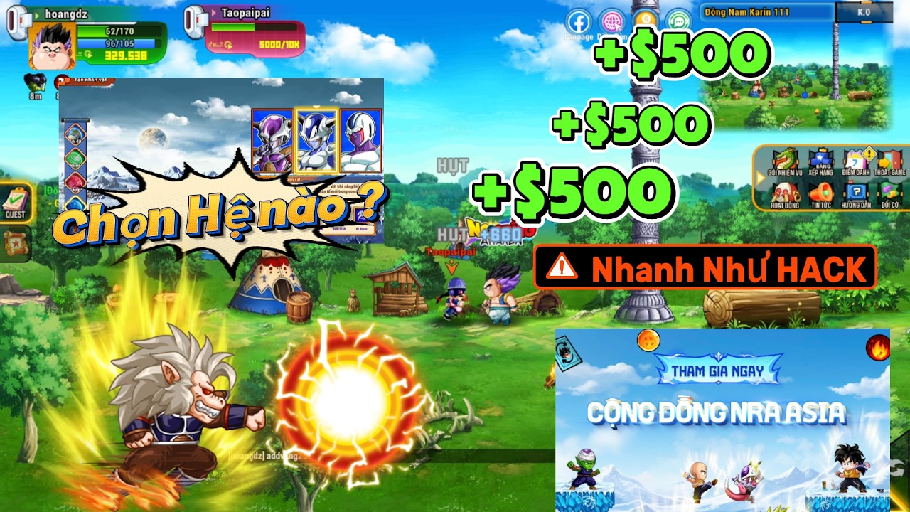 Ngọc Rồng Awaken - Hướng Dẫn Chọn Hệ Cày Nhanh Như Hack Sever Asia