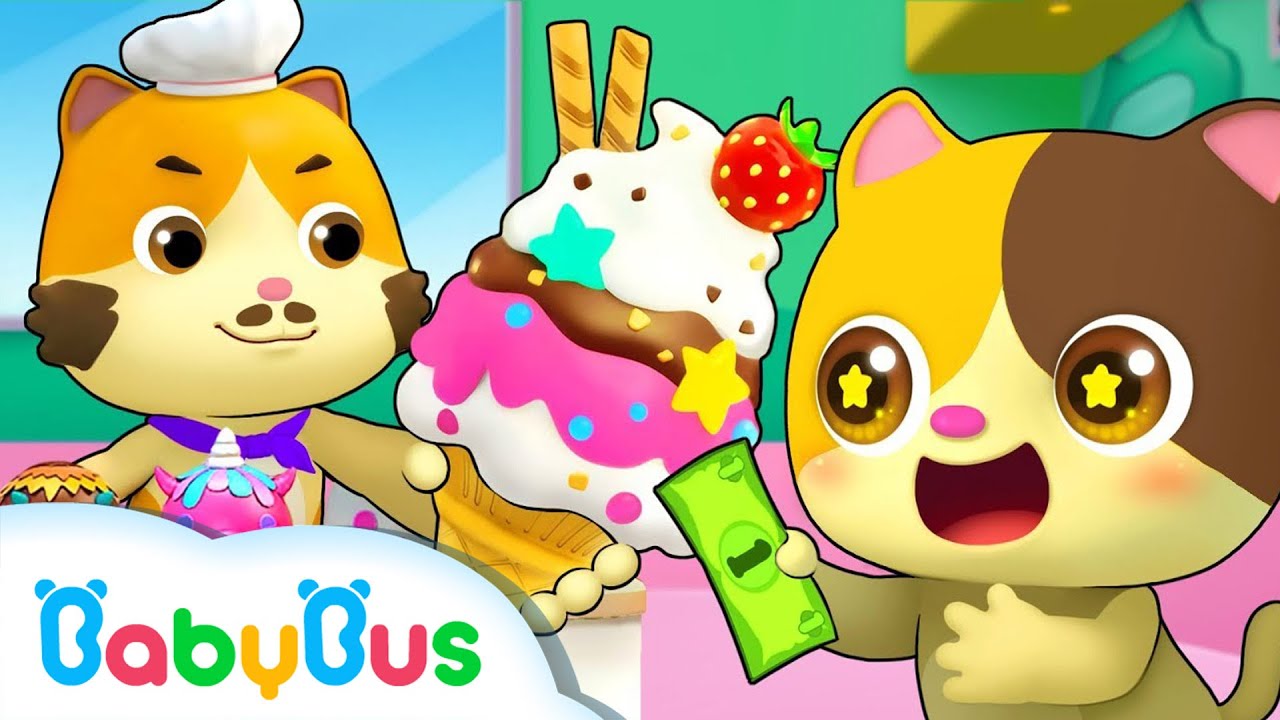 Standul cu înghețată 🍧 Mimi și Timi vând înghețată - BabyBus în Română