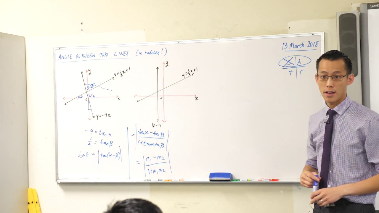 Angle Between Two Lines (1 of 2: Calculating with radians)