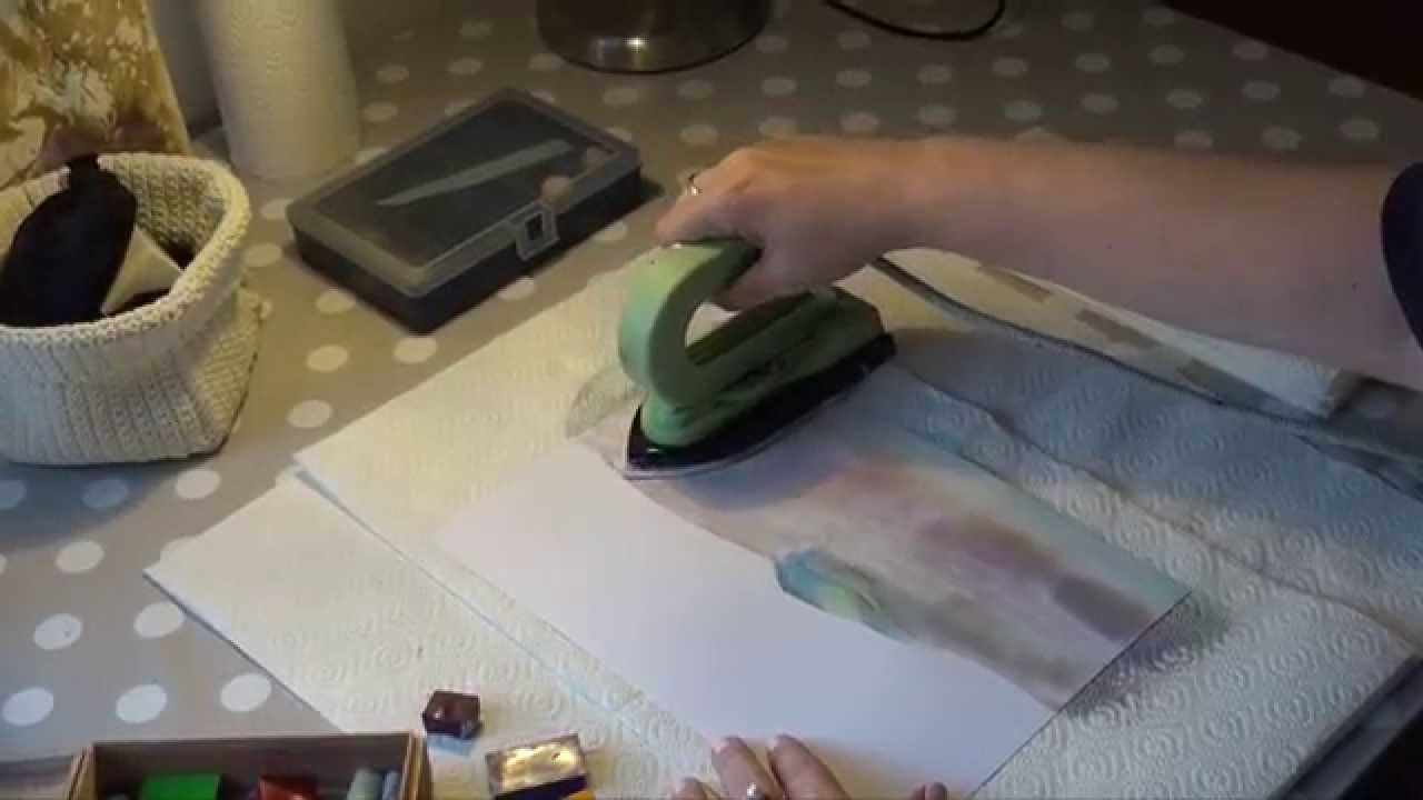 Encaustic   Berge und Seen
