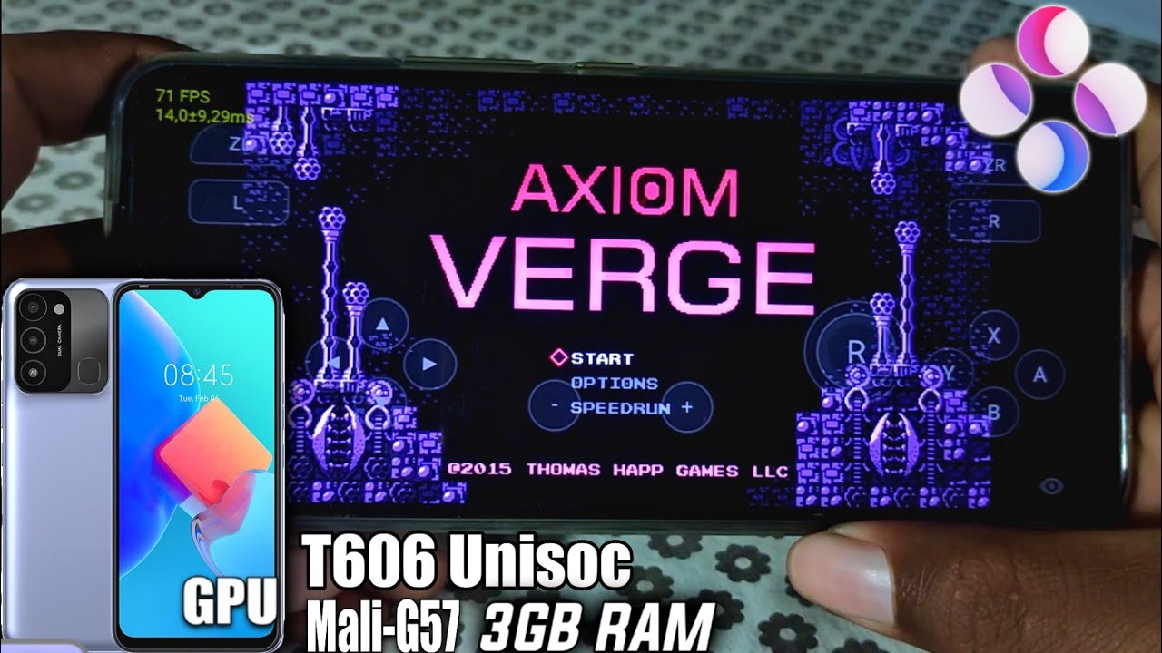 Skyline Emulator Android : TECNO SPARK 8C Test Axiom verge | T606 Unisoc (Mali-G57 / 3GB Ram) Switch