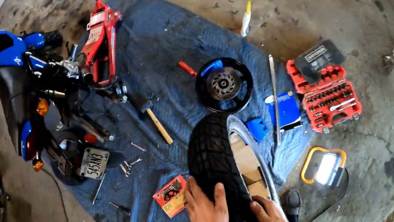 2022 honda grom tire/sprocket and chain change.full video