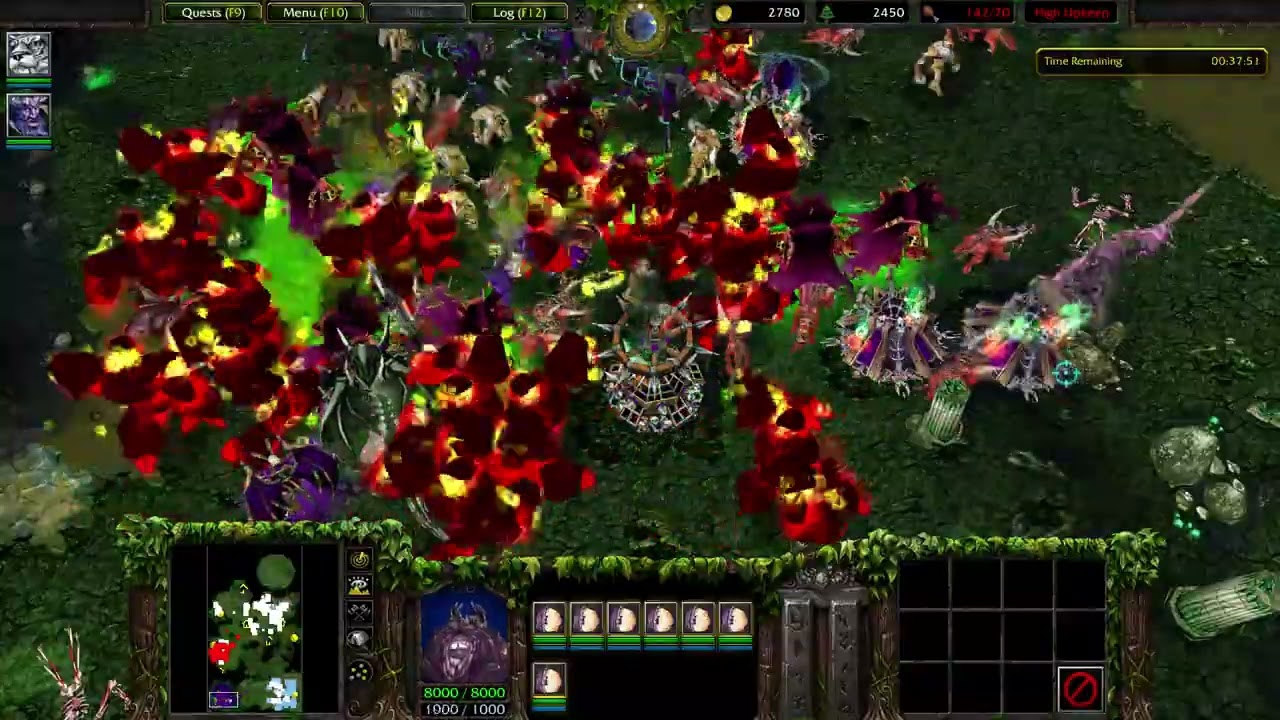 Warcraft III Forgetten One's Endless Tentacles Tortured Archimonde's Burning Legion (遗忘者 vs 燃烧军团)