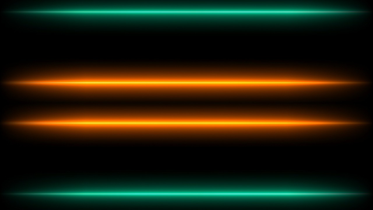 Futuristic Neon Lights - Glowing Orange & Cyan Motion Background Screensaver 4K