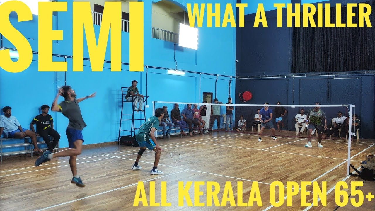 WAYANAD SANTHOSH/ARUN VS MANI/ALBERT:SEMI:ALL KERALA OPEN 65+ BADMINTON TOURNAMENT, ATTINGAL #bwf