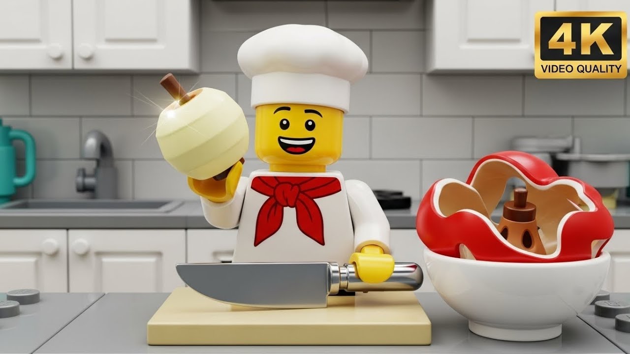 ASMR LEGO Fruit Peeling Satisfying Sounds Only 🍎🔪