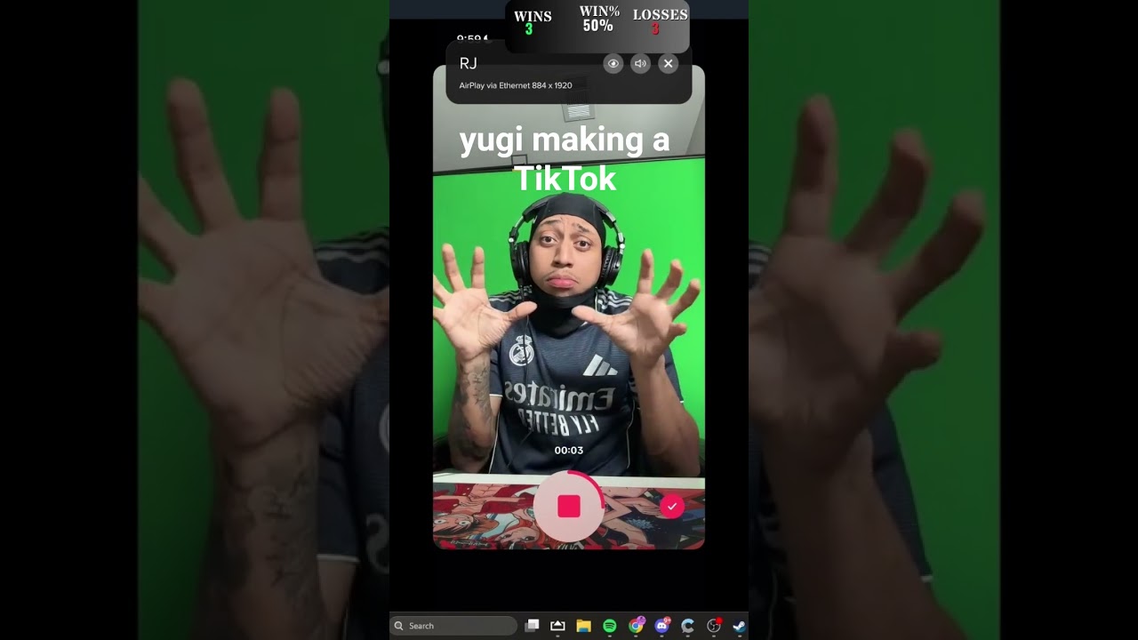 yugi making a TikTok 