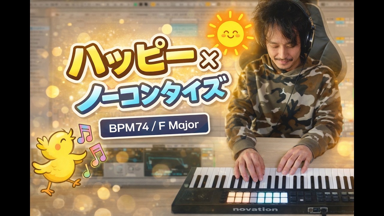 【ノークオンタイズビーツ】冬がほどける2月。ハッピーハッピー黙々ビートメイクライブ【BPM74 / F Major】