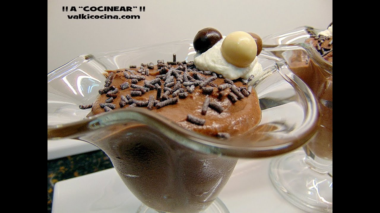 Mousse de chocolate f&aacute;cil sin huevo