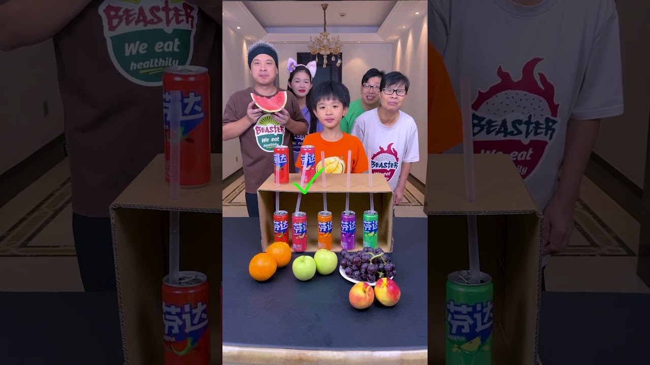 Guess The Drink Challenge, Who Left The Fruit? #Funny #Familychallenge #Partygame