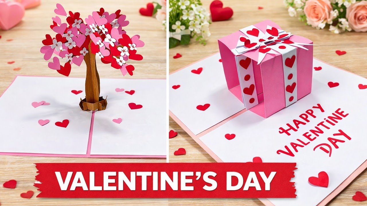 DIY Valentine Pop Up Cards ❤️ | 2 Easy 3D Card Ideas for Valentine’s Day | DG Handmade