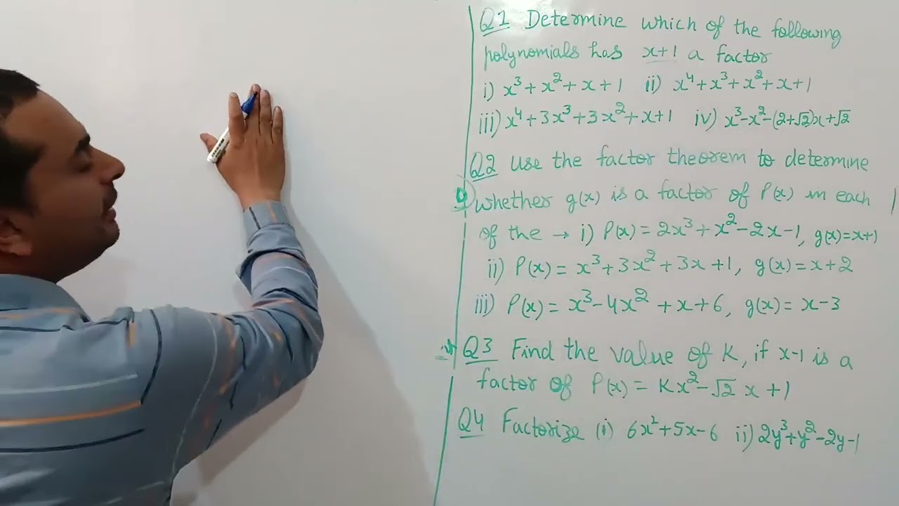 2. Zeroes of polynomial, Remainder theorem and Factor theorem