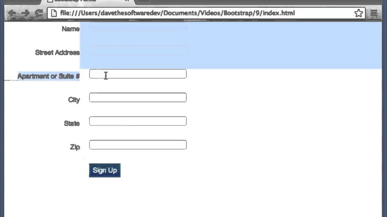 Twitter Bootstrap 2.3.2 Tutorial 8 - Forms