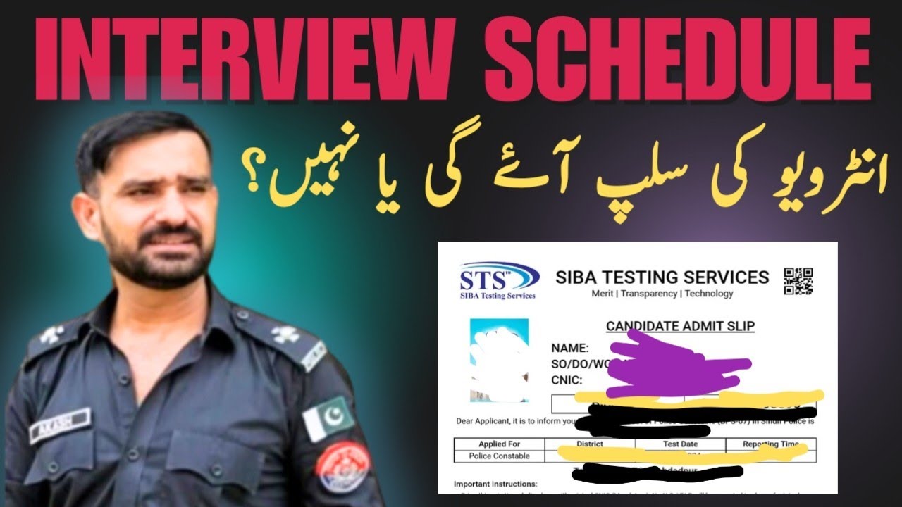 Interview Schedule & Admit Slip Updtae #police #spd01 #interview