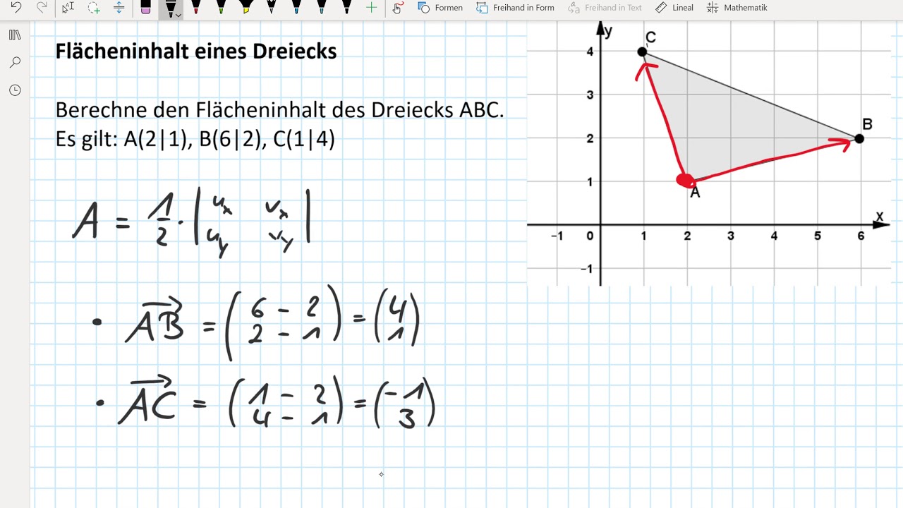 Determinante - Flächeninhalt Dreieck (7I.2 | 7II.2)