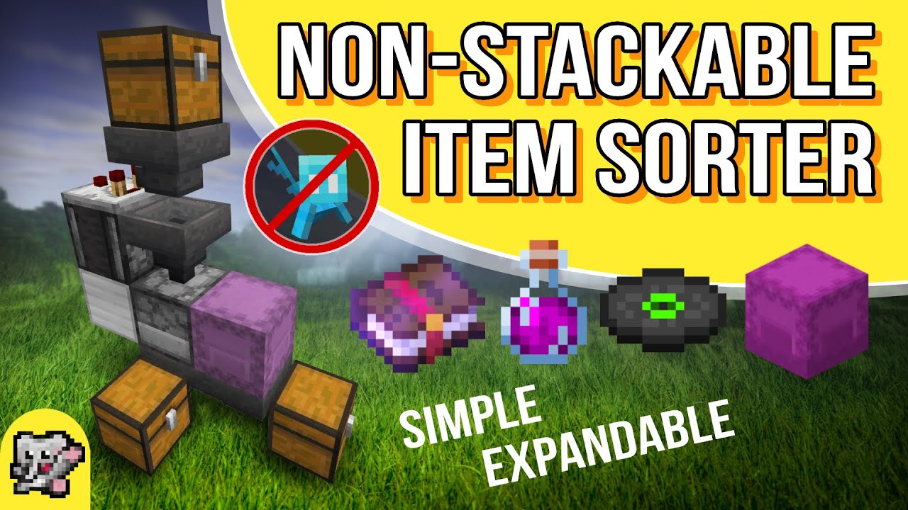 Сортировщик предметов, не складывающихся в стопки | Minecraft Redstone Tutorial | BEDROCK MCPE XB...