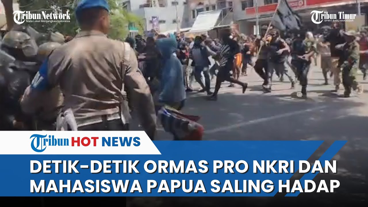 Blokade Polisi Hadang Pertemuan Ormas Pro NKRI dan Mahasiswa Papua