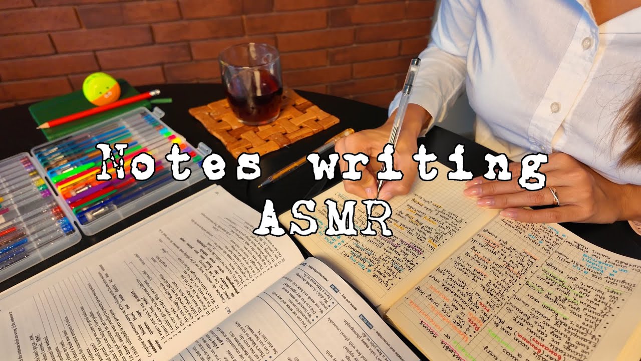 Study with me! Handwritten English study notes ASMR. No talking, no music