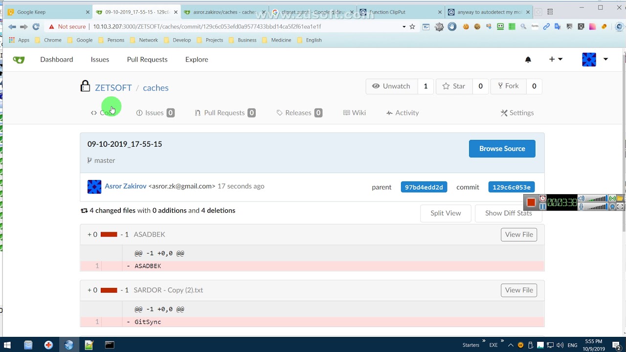 Compare Files with old commits. GitSync Software source code Review. Compare Folder with Araxis Merg