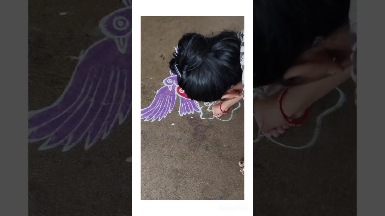 Simple beautiful rangoli design 7×1🌺