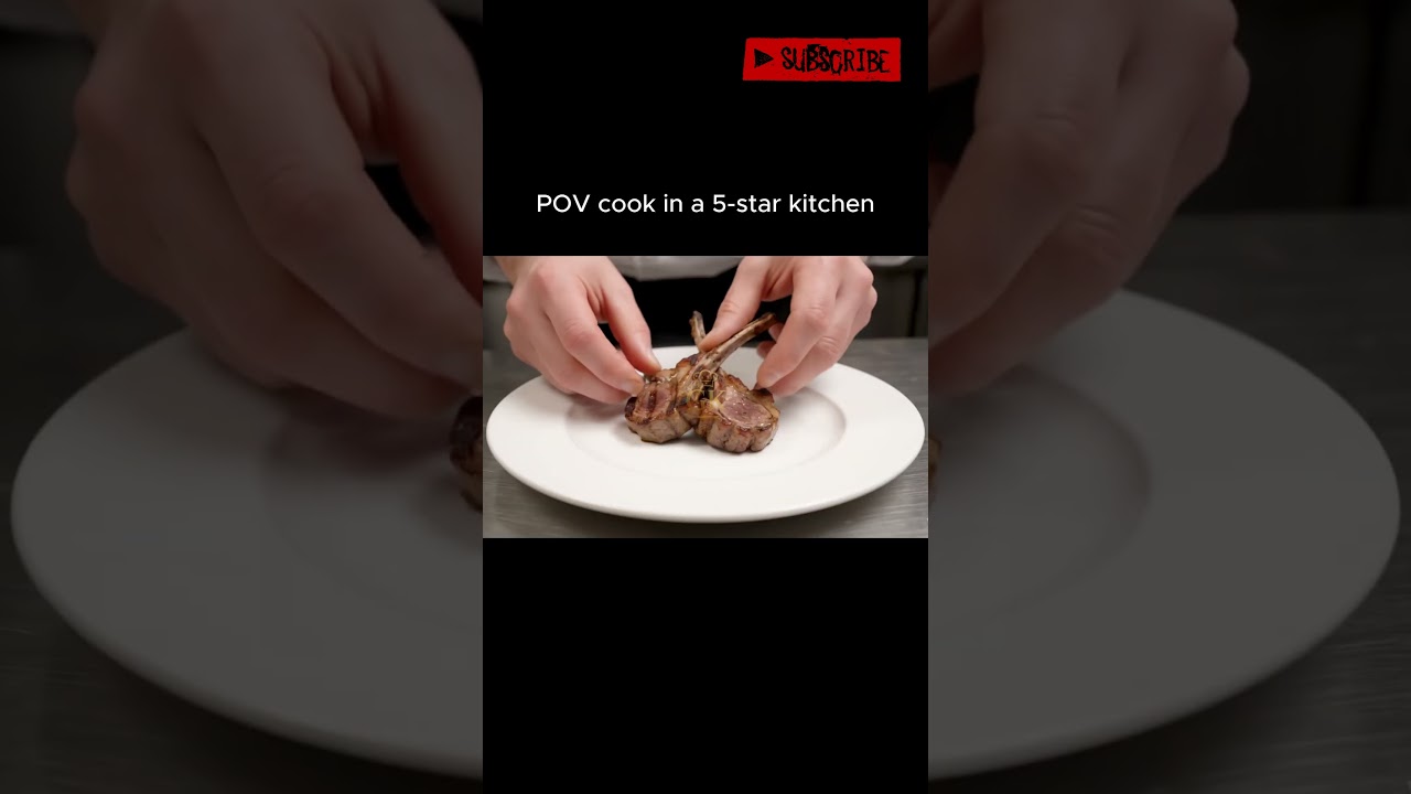 POV Cooking & Plating Juicy Grilled Lamb Chops in a 5-Star Luxury Kitchen 🍖🔥