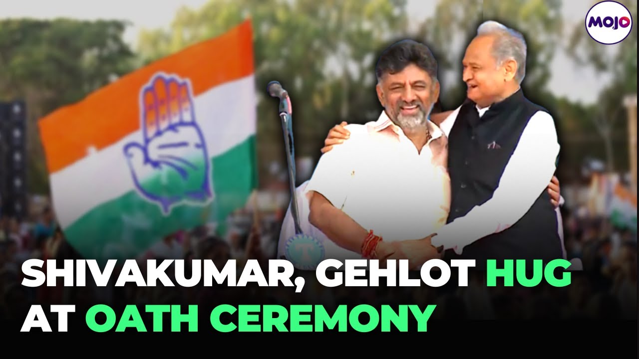 WATCH: Gehlot & Shivakumar's Light Hearted Moment At Siddaramaiah's Oath Taking Ceremony